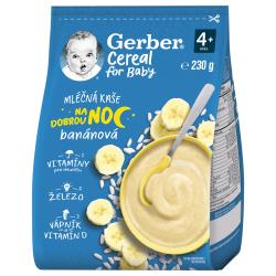 GERBER Kaša mliečna cereal banánová Dobrú noc 230 g