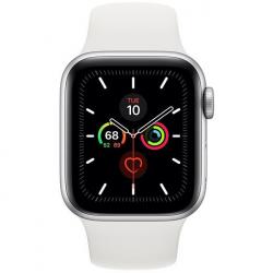 Apple Watch Series 5 GPS, 40 mm Silver Aluminium Case with White Sport Band