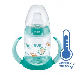 NUK Fľaša dojčenská na učenie s kontrolou teploty 150 ml zelená