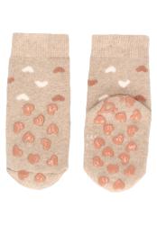 STERNTALER Ponožky protišmykové na lozenie Myška a srdiečka ABS 2ks hnedá melanž dievča v.22 12-24m