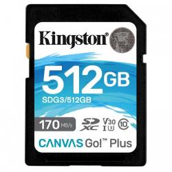 Kingston Canvas Go Plus SDXC 512GB Class 10 UHS-I (r170MB,w90MB)