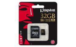 Kingston MicroSDHC 32GB U3 UHS-I (r90MB,w45MB)