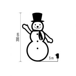 Emos LED vianočný snehuliak nafukovací 200cm, studená biela