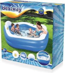 Bestway_B Bestway 54153 Nafukovací detský bazén s opierkami a sedačkami 213cm x 207cm x 69 cm