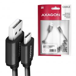 AXAGON krútený kábel USB-C 0.6m 3A čierny