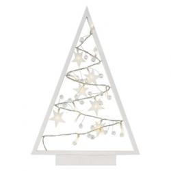 Emos LED dekorácia – svietiaci stromček s ozdobami 40cm, 2x AA, teplá biela, časovač