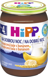6x HiPP BIO Kaša Mliečna Na dobrú noc krupicová s banánom 190 g