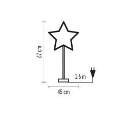 Emos LED hviezda papierová s bielym stojanom, biela, 67x45cm, vnútorná