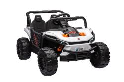 BENEO Elektrické autíčko UTV Small 12V, biely, Pohon zadných kolies, 12V batéria, Plastové kolesá, š