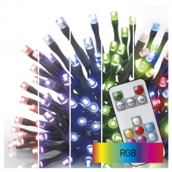 Emos LED vianočná reťaz RGB 12m, vonkajšia aj vnútorná, ovládač, programy, časovač