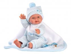 Llorens Llorens 26309 NEW BORN CHLAPČEK - realistická bábika bábätko s celovinylovým telom - 26 cm