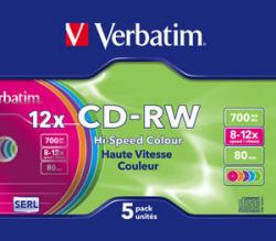 Verbatim CD-RW 5ks Slim, 700MB 12x