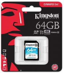 Kingston Canvas Go SDHC 64GB class 10 UHS-I U3 V30 (r90MB,w45MB)