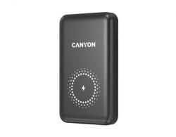 Canyon PB-1001 Li-pol 10000mAh čierny USB-C + Lightning - bezdrôtové nabíjanie