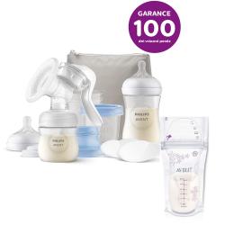 Philips AVENT Odsávačka mat.ml. manuálna štartovacia sada + Sáčky na materské mlieko 180 ml 25 ks