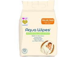 AQUA WIPES BIO Aloe Vera 100% rozložiteľné obrúsky, 99% vody, 4x64ks = 256ks