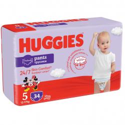 HUGGIES® Pants Nohavičky plienkové jednorazové 5 (12-17 kg) 136 ks - MESAČNÁ ZÁSOBA