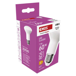 Emos Classic R63 7W E27 806lm neutrálna biela