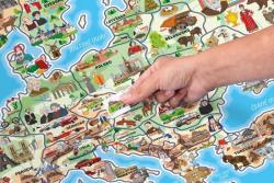 Woody Woody Magnetická mapa EURÓPY, spoločenská hra 3 v 1, ČJ