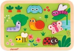 Janod Janod Drevené vkladacie puzzle pre najmenších Záhrada Chunky