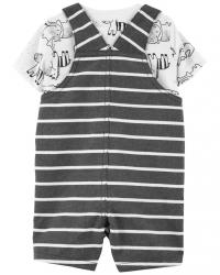 CARTER'S Set 2dielny tričko kr. rukáv, kraťasy na traky Stripe Safari chlapec NB/ veľ. 56