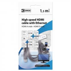 Emos HDMI 1.4 high speed kábel ethernet A vidl.-D vidl.1,5m