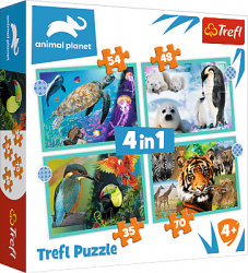 Trefl Trefl Puzzle 4v1 - Planéta zvierat