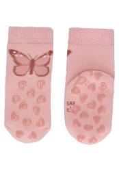 STERNTALER Ponožky protišmykové na lozenie Motýlik a Lienka ABS 2ks ružová dievča veľ. 22 12-24m