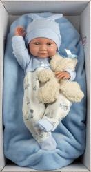 Llorens Llorens 73807 NEW BORN chlapček - realistická bábika bábätko s celovinylovým telom - 40