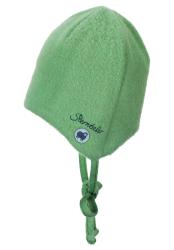 STERNTALER Čiapka na zaväzovanie vlnená podšitá MERINO green uni 37 cm -2-3 m