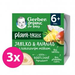 3x GERBER Organic 100% Dezert rastlinný jablko a ananás s kokosovým mliekom (4x 90 g)?