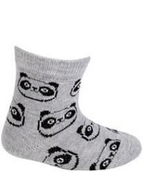 WOLA Ponožky dojčenské bavlnené neutrál Panda Grey 15-17