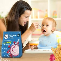 6x GERBER Kaša mliečna cereal malinová Dobrú noc 230 g