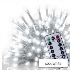 Emos LED vianočné cencúle 5m, studená biela, ovládač, programy, časovač