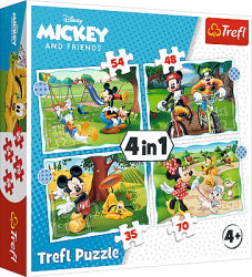 Trefl Trefl Puzzle 4v1 - Mickeyho pekný deň  / Disney Standard Characters