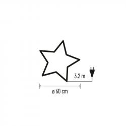 Emos LED hviezda papierová závesná biela 60cm, vnútorná