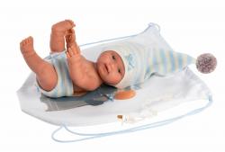 Llorens Llorens 26313 NEW BORN CHLAPČEK - realistická bábika bábätko s celovinylovým telom - 26