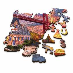 Trefl Trefl Drevené puzzle 1000 - Západ slnka nad mostom Golden Gate