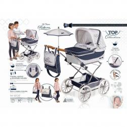 DeCuevas Toys DeCuevas 82037 Skladací kočík pre bábiky REBORN so slnečníkom a doplnkami TOP Collecti