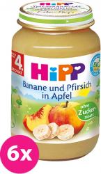6x HiPP BIO Jablká s banánmi a broskyňami 125 g