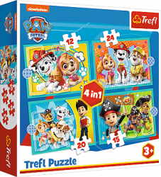 Trefl Trefl Puzzle 4v1 - Šťastný tím Paw Patrol / Viacom PAW Patrol