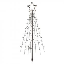 Emos LED vianočný strom kovový 180cm, vonkajší aj vnútorný, studená biela, časovač