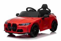 BENEO BMW M4, červené, 2,4 GHz dialkové ovládanie, USB / Aux Vstup, odpruženie, 12V batéria, LED Sve