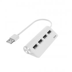 Hama USB hub 4 porty USB 2.0 biely