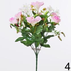 Kytica ruža + ľalia 43cm RUŽOVÁ