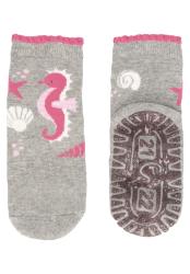 STERNTALER Ponožky protišmykové vodný svet AIR 2ks v balení sivá dievča veľ. 18 6-12m