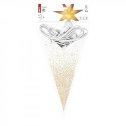 Emos LED hviezda papierová závesná so zlatými trblietkami na okrajoch, biela, 60cm, vnútorná