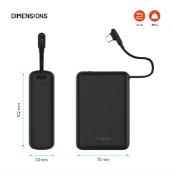 FIXED FIXED Zen 20 Loop USB-C 20000mAh 40W s LCD displejom a integrovaným káblom