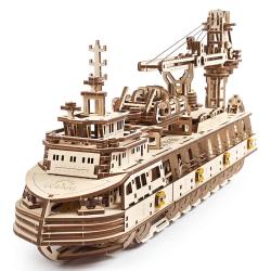 UGEARS 3D drevené mechanické puzzle Výskumná loď