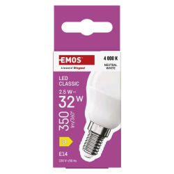 Emos Classic Mini Globe 2.5W E14 350lm neutrálna biela